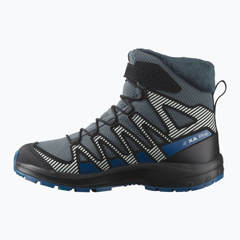 Scarpe da trekking per bambini Salomon XA Pro V8 Winter Waterproof turbolenza / nero / blu scuro 2