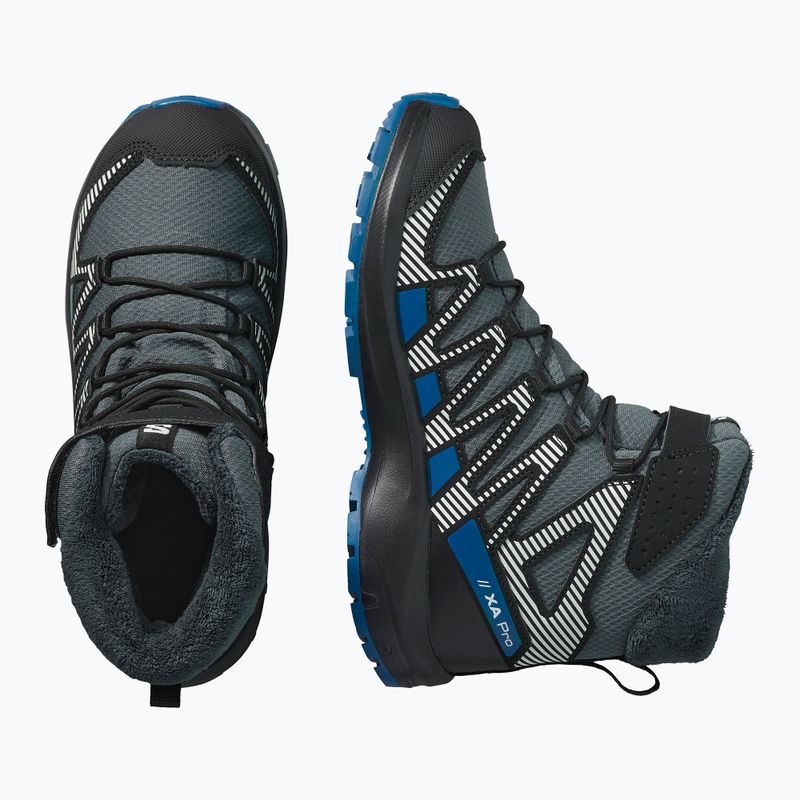 Scarpe da trekking per bambini Salomon XA Pro V8 Winter Waterproof turbolenza / nero / blu scuro 5