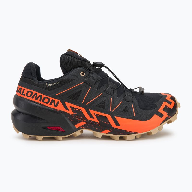 Scarpe da corsa da uomo Salomon Speedcross 6 GTX nero/arancione shock/pepe bianco 2