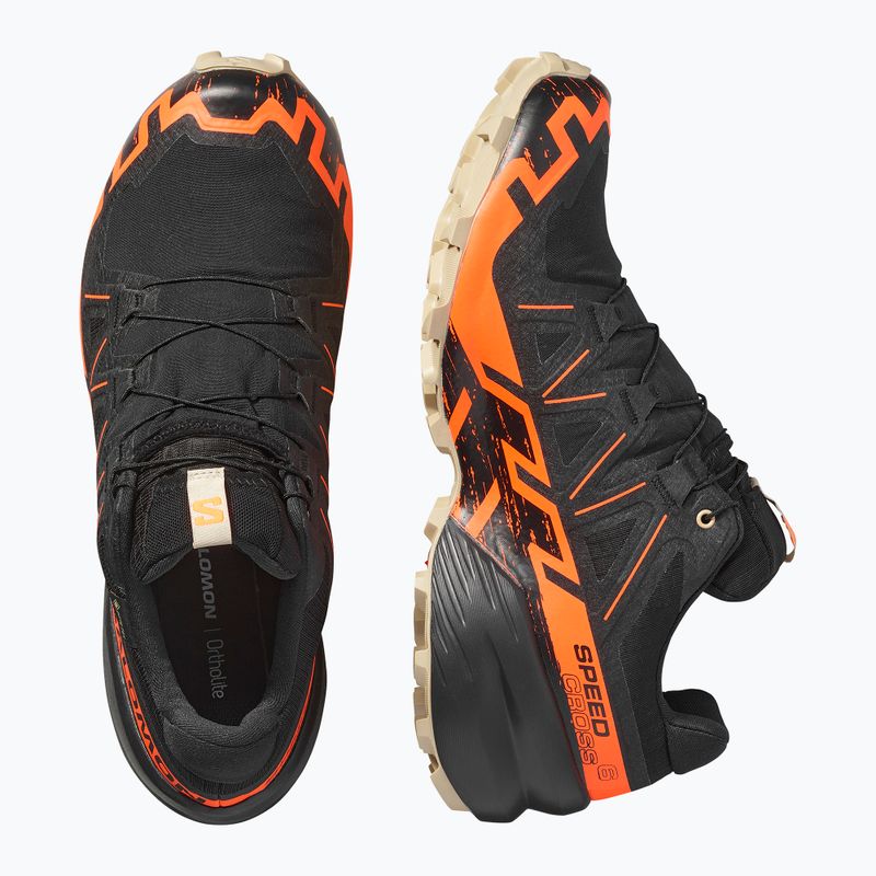 Scarpe da corsa da uomo Salomon Speedcross 6 GTX nero/arancione shock/pepe bianco 13