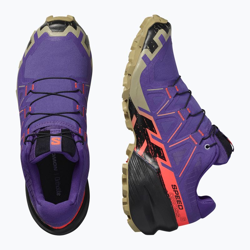 Scarpe da corsa da donna Salomon Speedcross 6 liberty/nero/fiamma neon 8