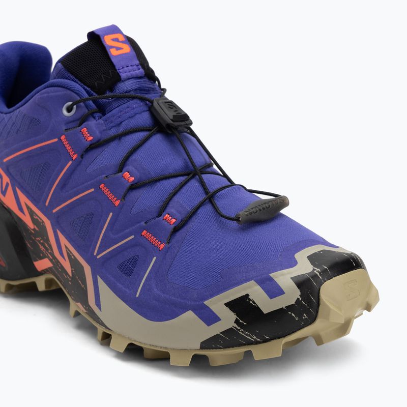 Scarpe da corsa da donna Salomon Speedcross 6 liberty/nero/fiamma neon 7