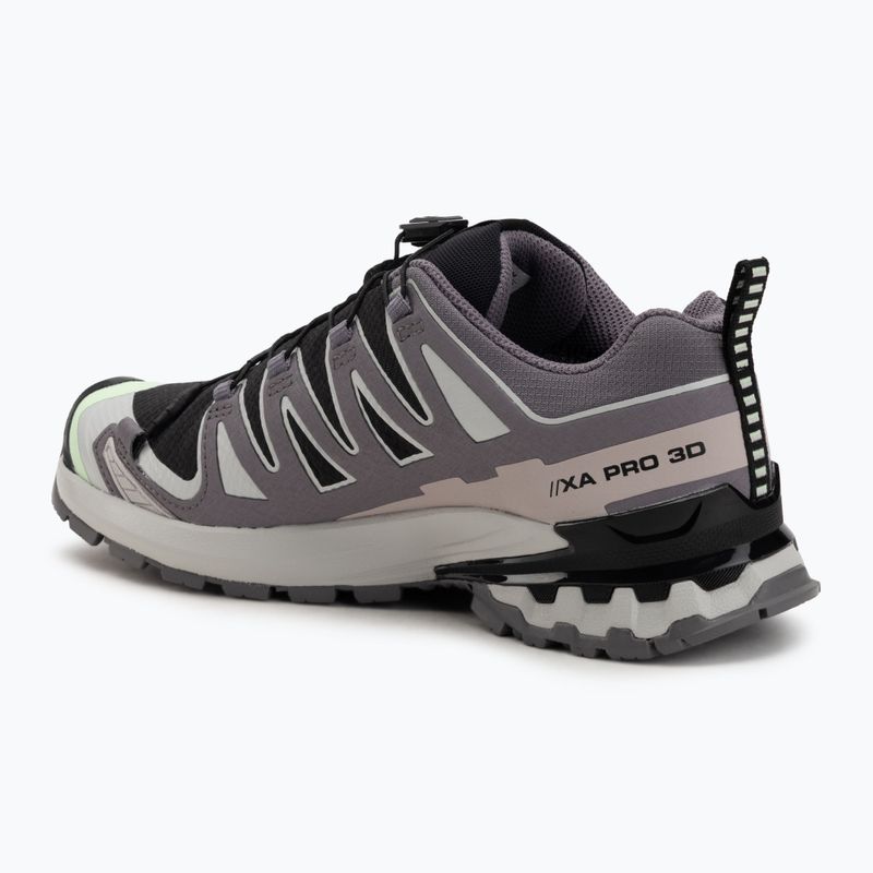 Scarpe da corsa da donna Salomon XA PRO 3D V9 GTX nero/verde patina/viola grigio 3