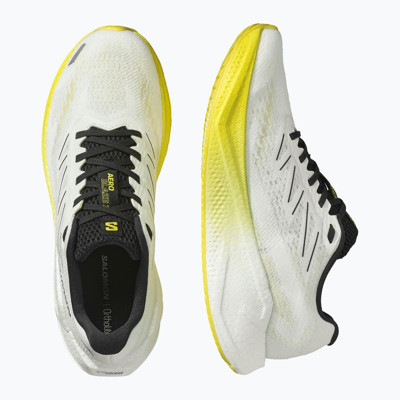 Scarpe da corsa da uomo Salomon Aero Blaze 3 bianco/nero/giallo acceso 13