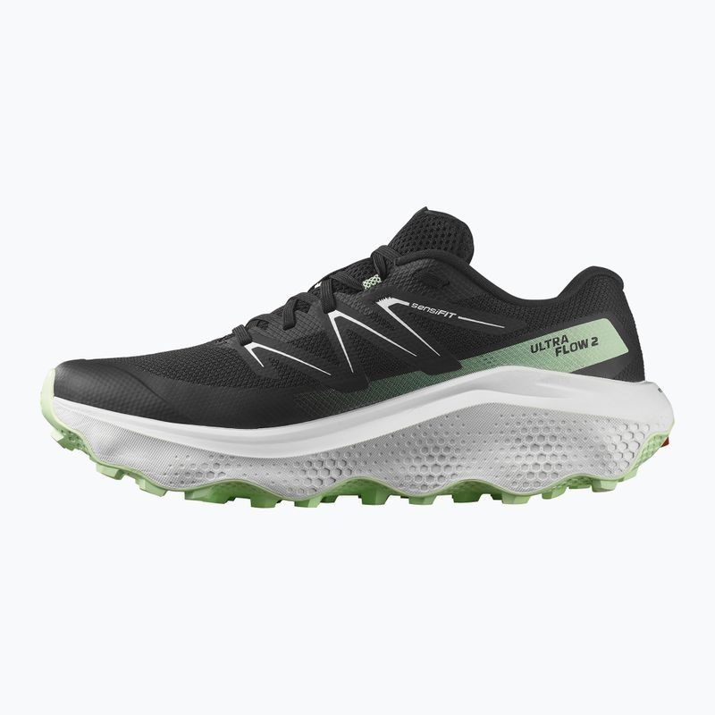 Scarpe da corsa da uomo Salomon Ultra Flow 2 nero/bianco/verde patina 10