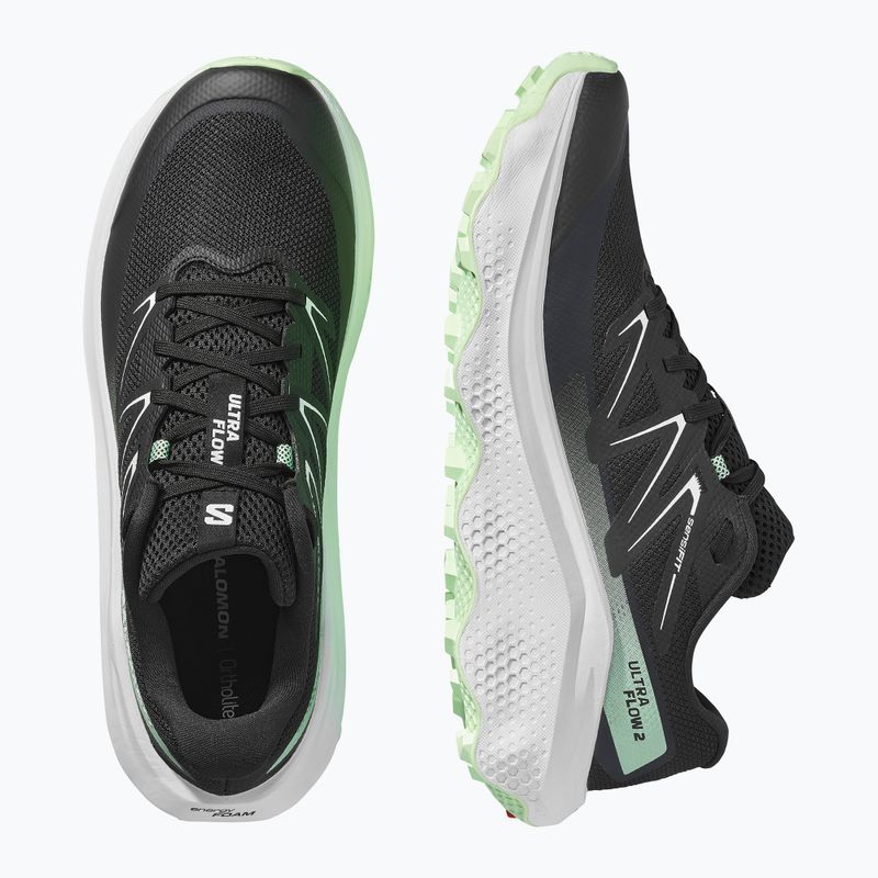 Scarpe da corsa da uomo Salomon Ultra Flow 2 nero/bianco/verde patina 13
