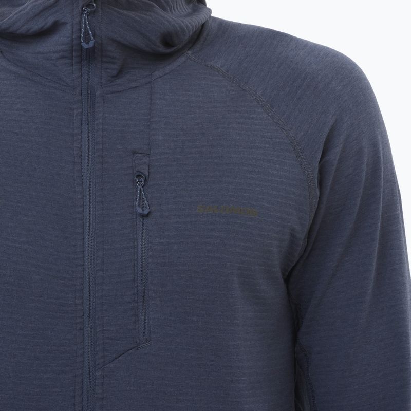 Felpa da uomo Salomon Essential Lightwarm Hoodie blue nights trekking 4