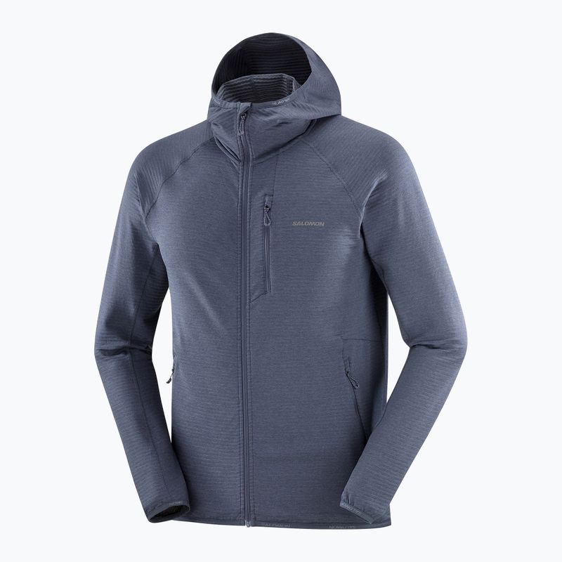 Felpa da uomo Salomon Essential Lightwarm Hoodie blue nights trekking 7