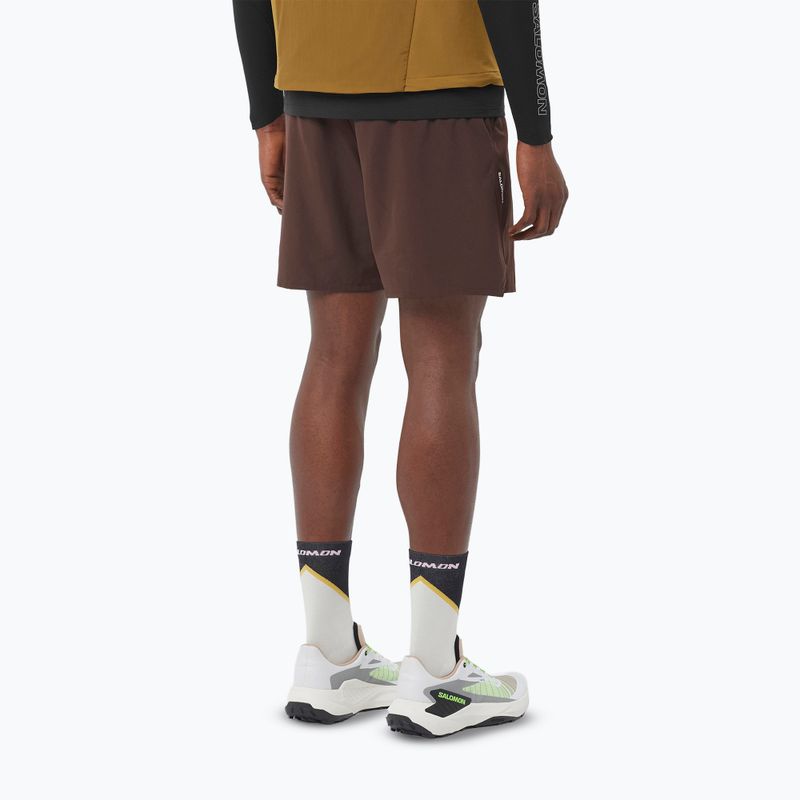 Pantaloncini da corsa uomo Salomon Shakeout C 2IN1 7" coffee bean 5