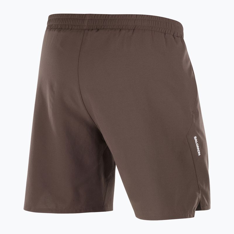 Pantaloncini da corsa uomo Salomon Shakeout C 2IN1 7" coffee bean 6
