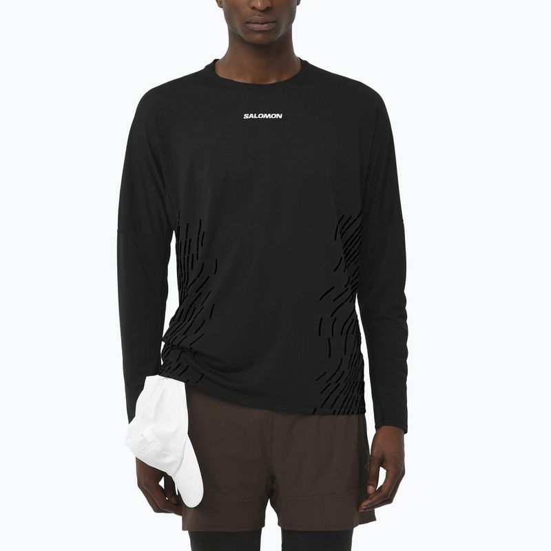 Maglia a maniche lunghe da corsa uomo Salomon Sense Aero GFX nero profondo