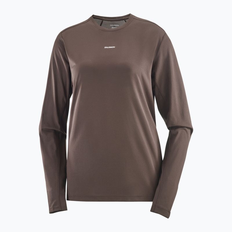 Maglia a maniche lunghe da donna Salomon Shakeout Core colore caffè 3