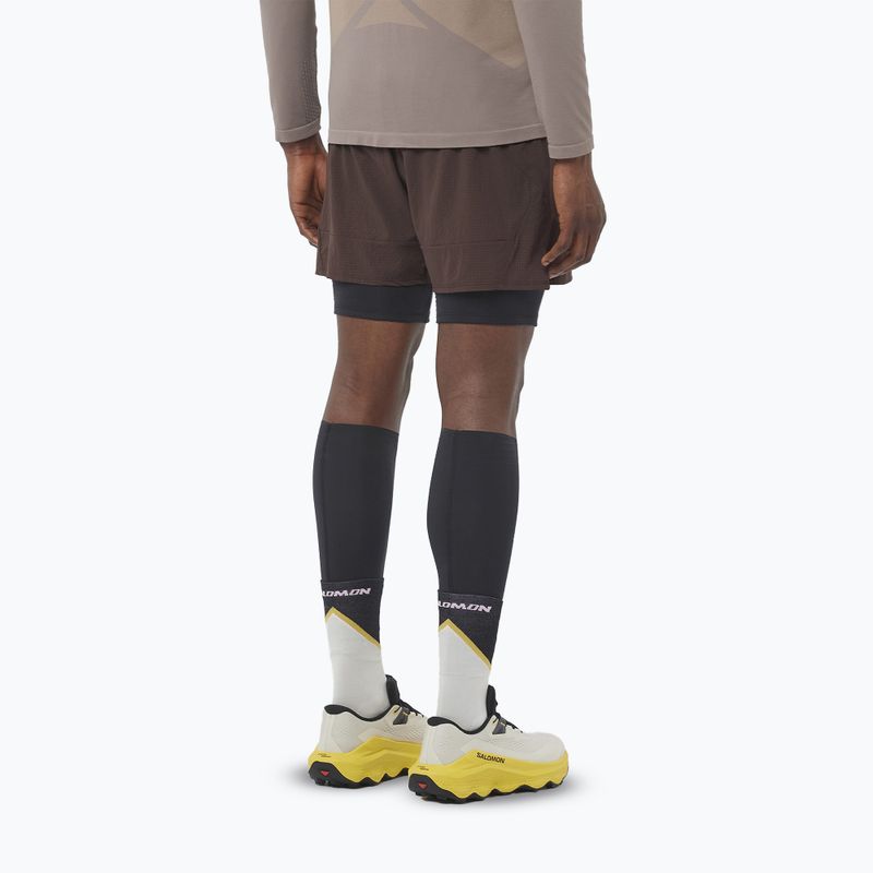 Pantaloncini da corsa Salomon Sense 2IN1 da uomo chicco di caffè 2