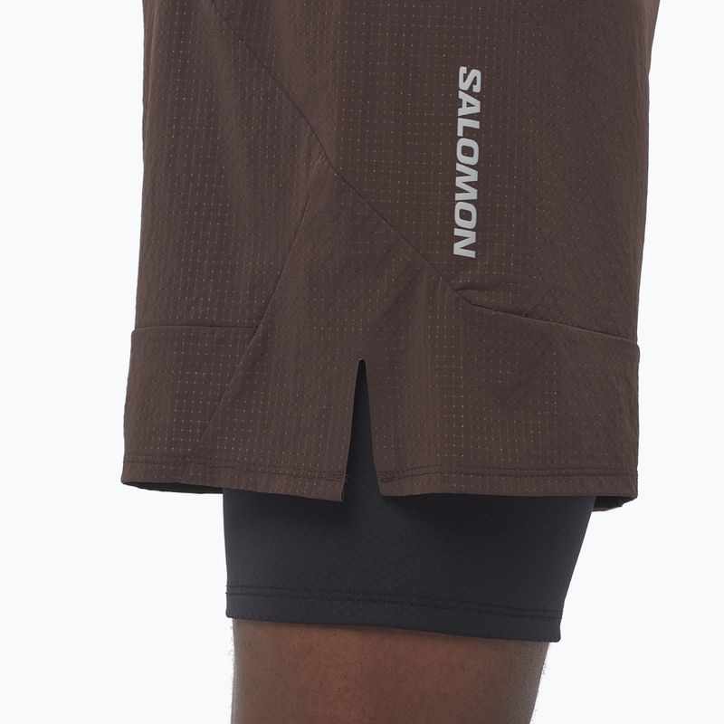 Pantaloncini da corsa Salomon Sense 2IN1 da uomo chicco di caffè 4
