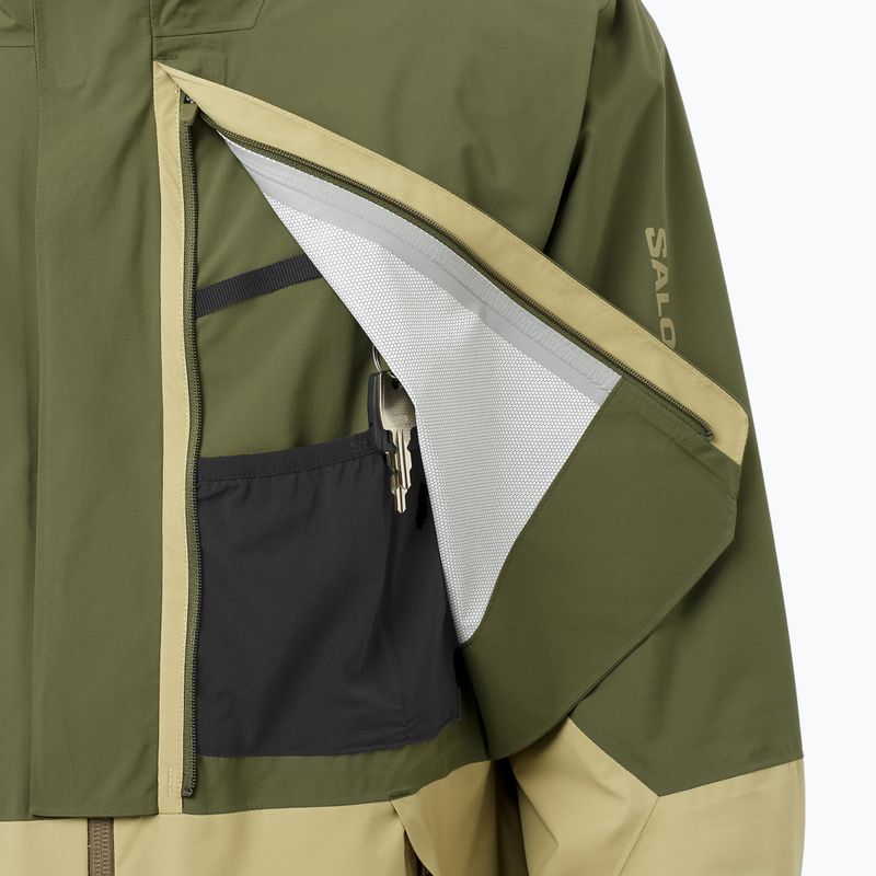 Giacca softshell da uomo Salomon Outherpath Pro 2.5 l grigio verde/ foglia d'uva 5