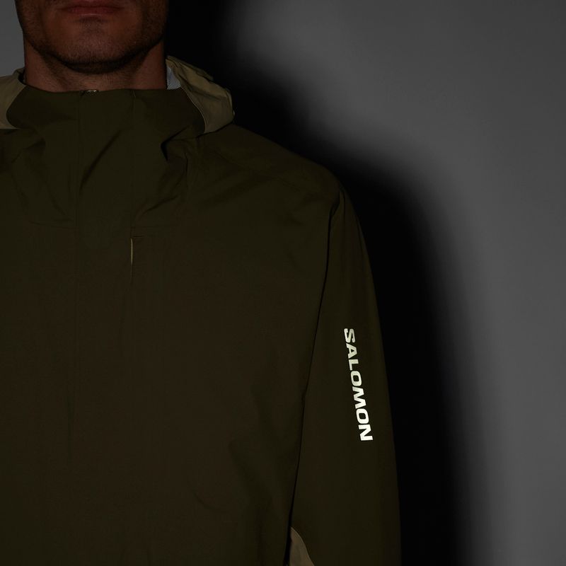 Giacca softshell da uomo Salomon Outherpath Pro 2.5 l grigio verde/ foglia d'uva 7