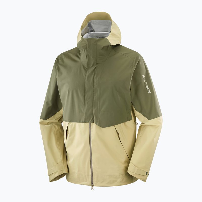 Giacca softshell da uomo Salomon Outherpath Pro 2.5 l grigio verde/ foglia d'uva 9