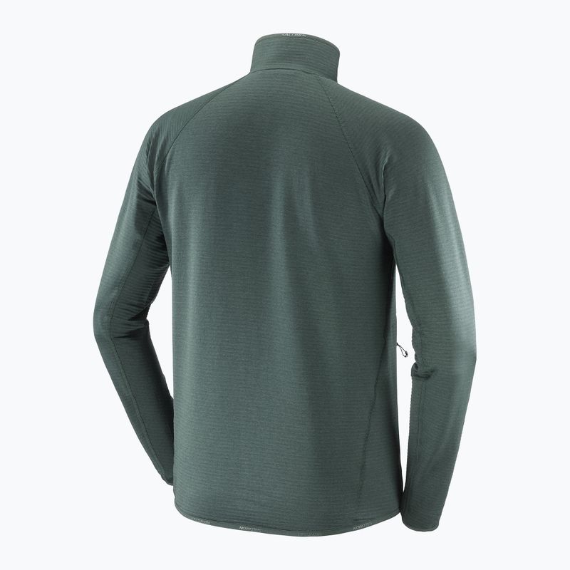 Felpa da trekking uomo Salomon Essential Lighwarm Full Zip green gables 4