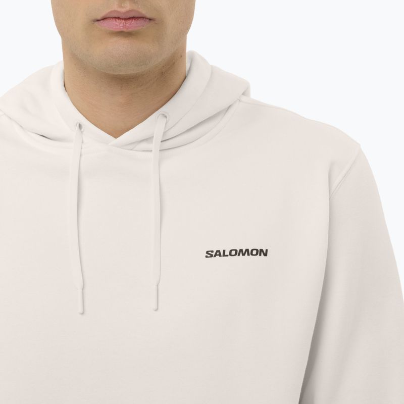 Felpa da uomo Salomon Chest Logo Hoodie whisper white 3