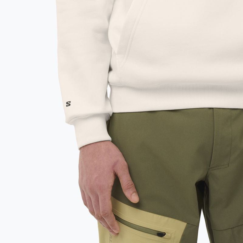 Felpa da uomo Salomon Chest Logo Hoodie whisper white 4