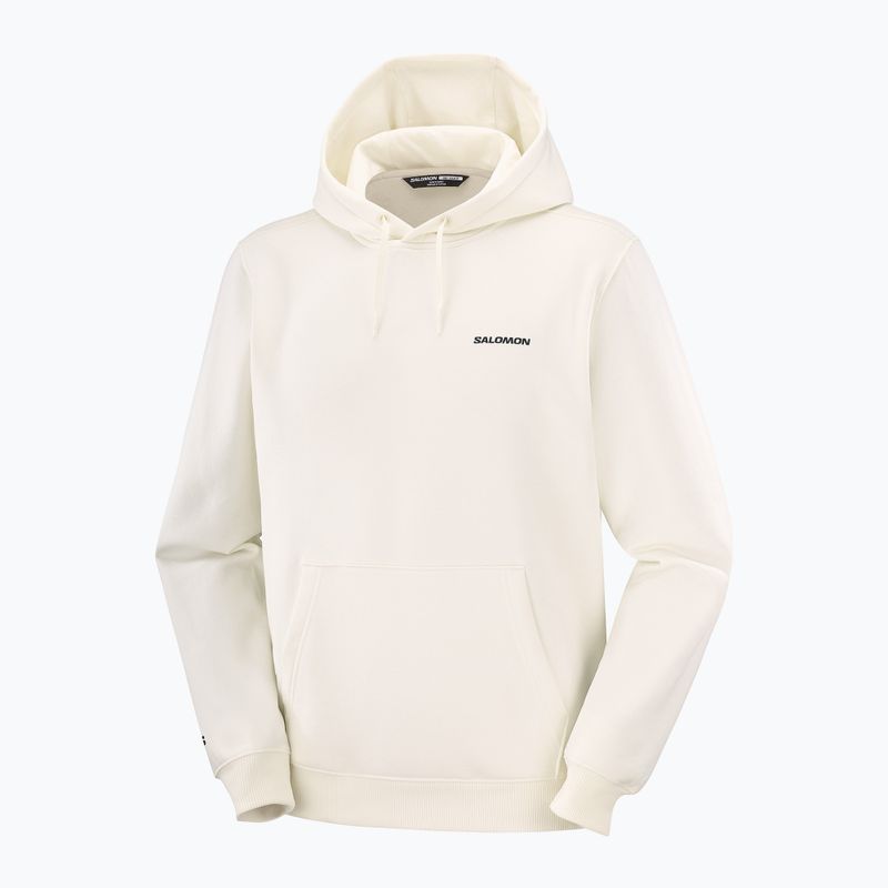 Felpa da uomo Salomon Chest Logo Hoodie whisper white 5