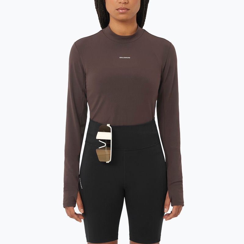 Maglia a maniche lunghe da corsa donna Salomon Bliss coffee bean