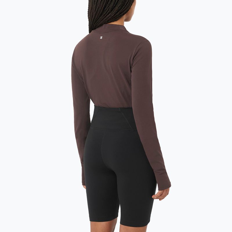 Maglia a maniche lunghe da corsa donna Salomon Bliss coffee bean 2