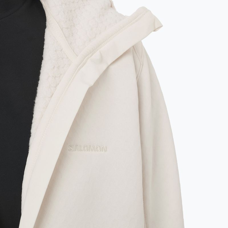 Felpa con cappuccio Salomon Outline Warm Fleece da donna, colore bianco whisper 3