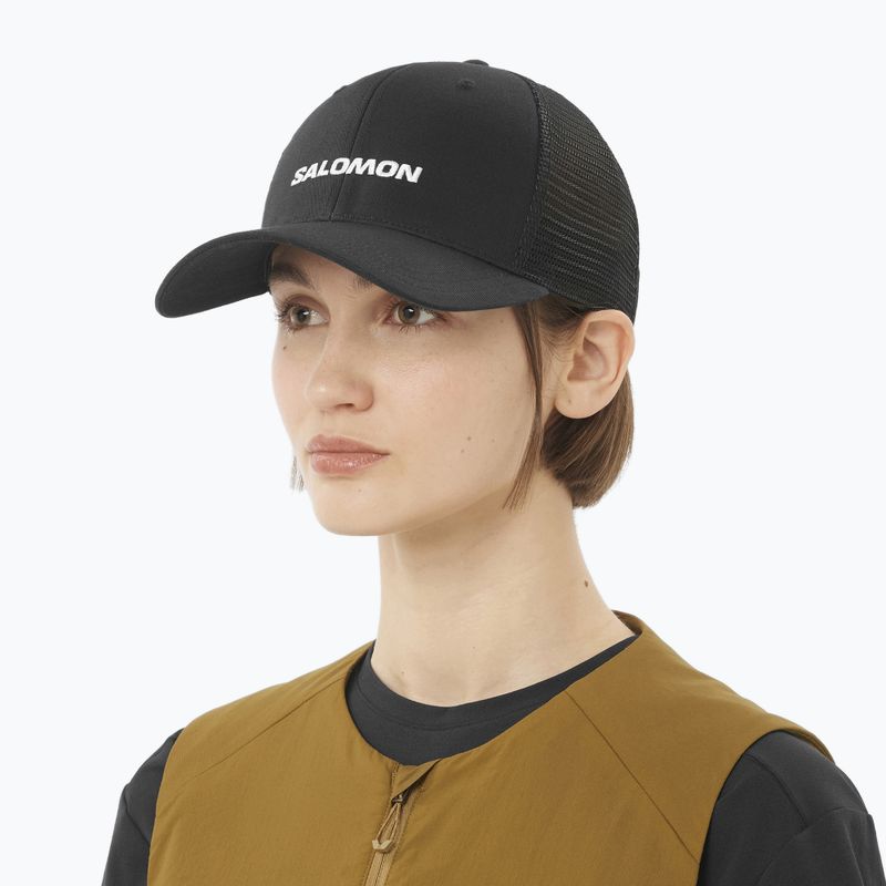 Cappellino con visiera Salomon Logo Trucker deep black 4