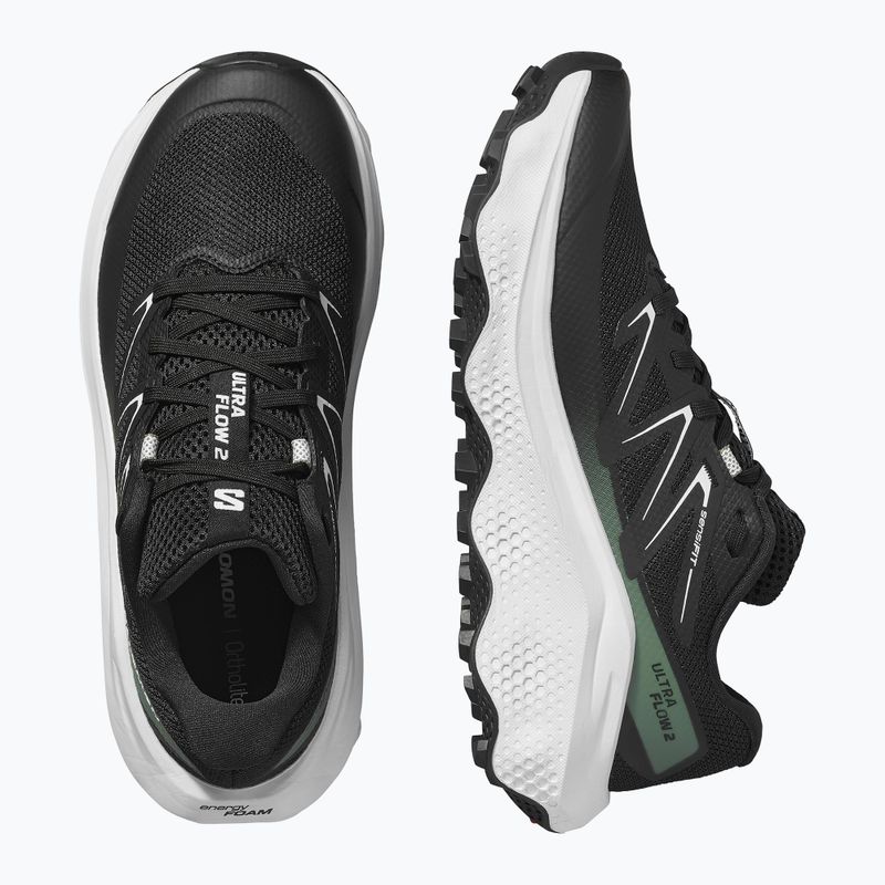 Scarpe da corsa da donna Salomon Ultra Flow 2 nero/bianco/verde agave 13
