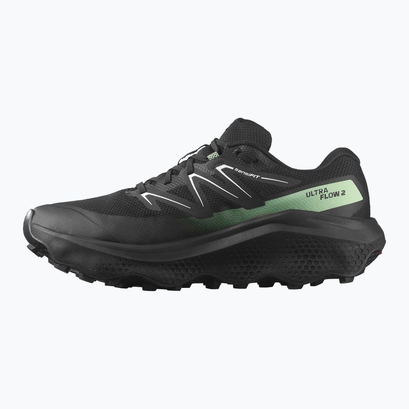 Scarpe da corsa da uomo Salomon Ultra Flow 2 GTX nero/nero/verde patina 9