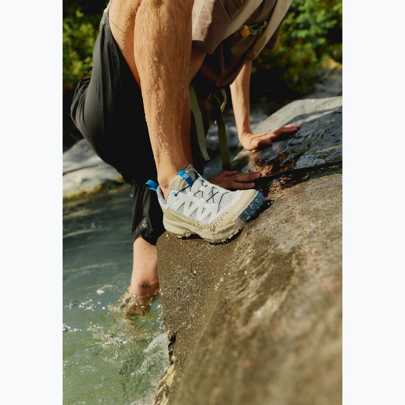 Scarpe da trekking da uomo Salomon Techamphibian 5 rainy day/desert tan/mykonos blue 9