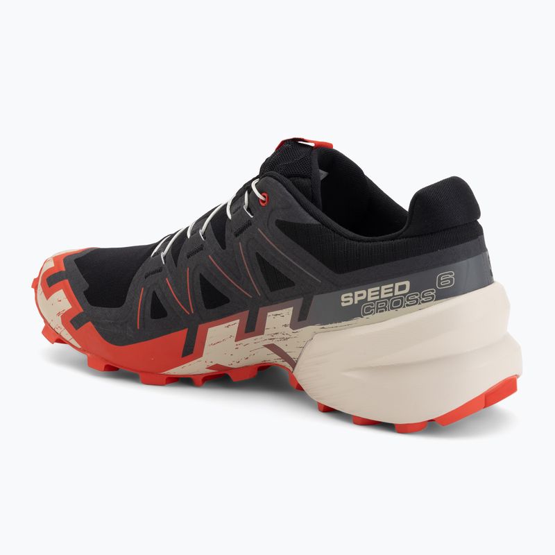 Scarpe da running da uomo Salomon Speedcross 6 black/fiery red/almond milk 3