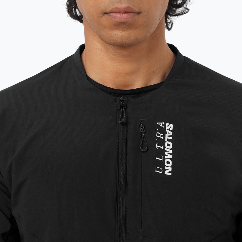 Felpa da corsa uomo Salomon Ultra Fleece Deep Black 3