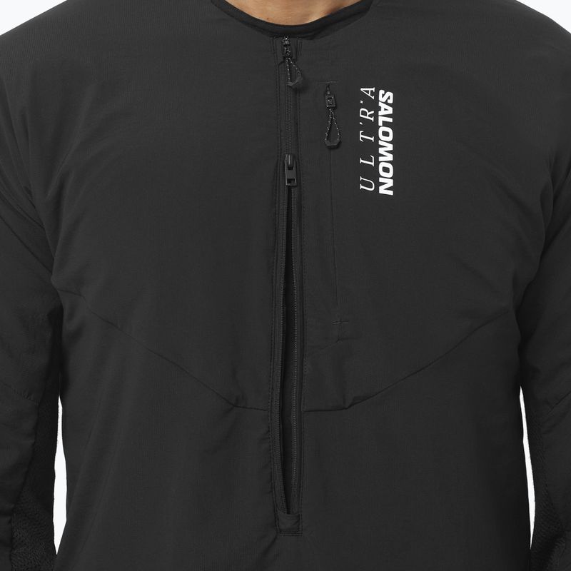Felpa da corsa uomo Salomon Ultra Fleece Deep Black 5