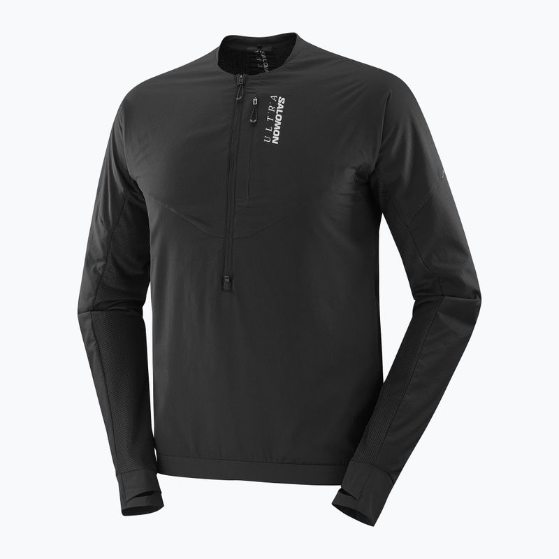 Felpa da corsa uomo Salomon Ultra Fleece Deep Black 8