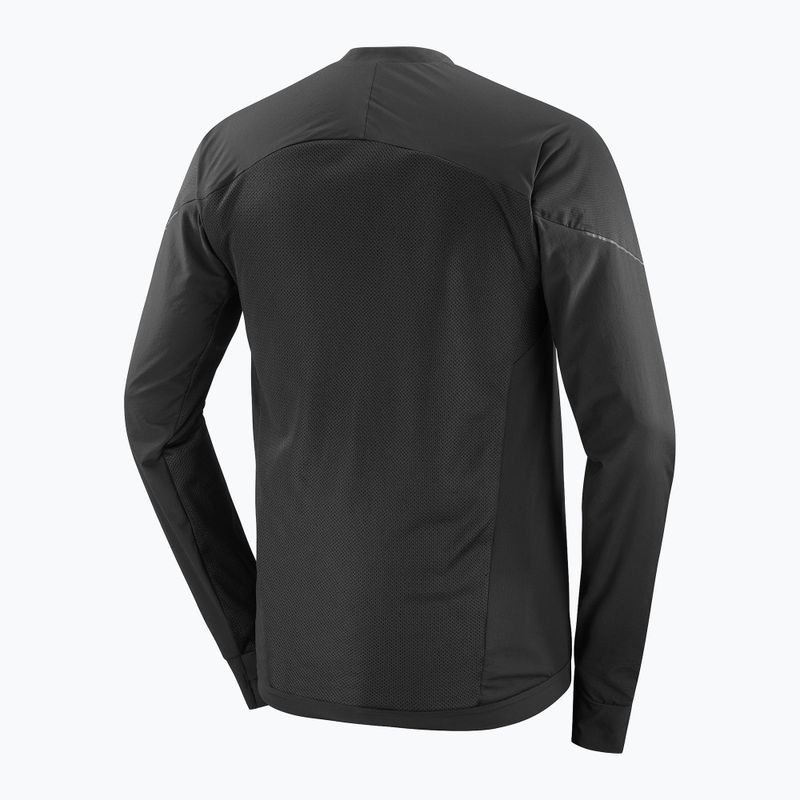 Felpa da corsa uomo Salomon Ultra Fleece Deep Black 9