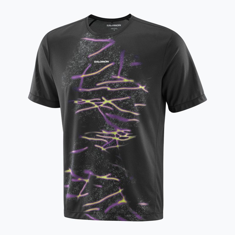 Maglietta da running da uomo Salomon Shakeout Core GFX deep black 3