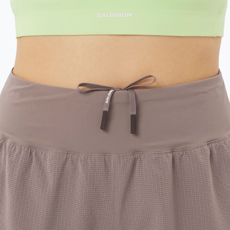 Pantaloncini da corsa da donna Salomon Sense Aero Stow 4" iron 4