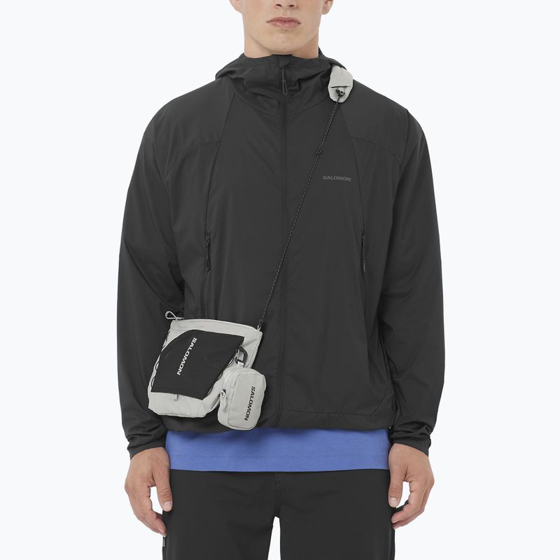 Giacca antivento da uomo Salomon Outwind Full Zip nero profondo