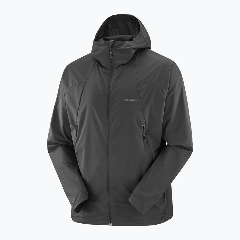 Giacca antivento da uomo Salomon Outwind Full Zip nero profondo 7
