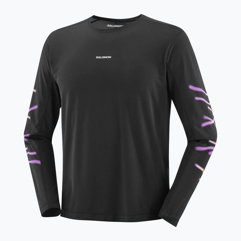 Maglia a maniche lunghe da running da uomo Salomon Shakeout Core deep black 3