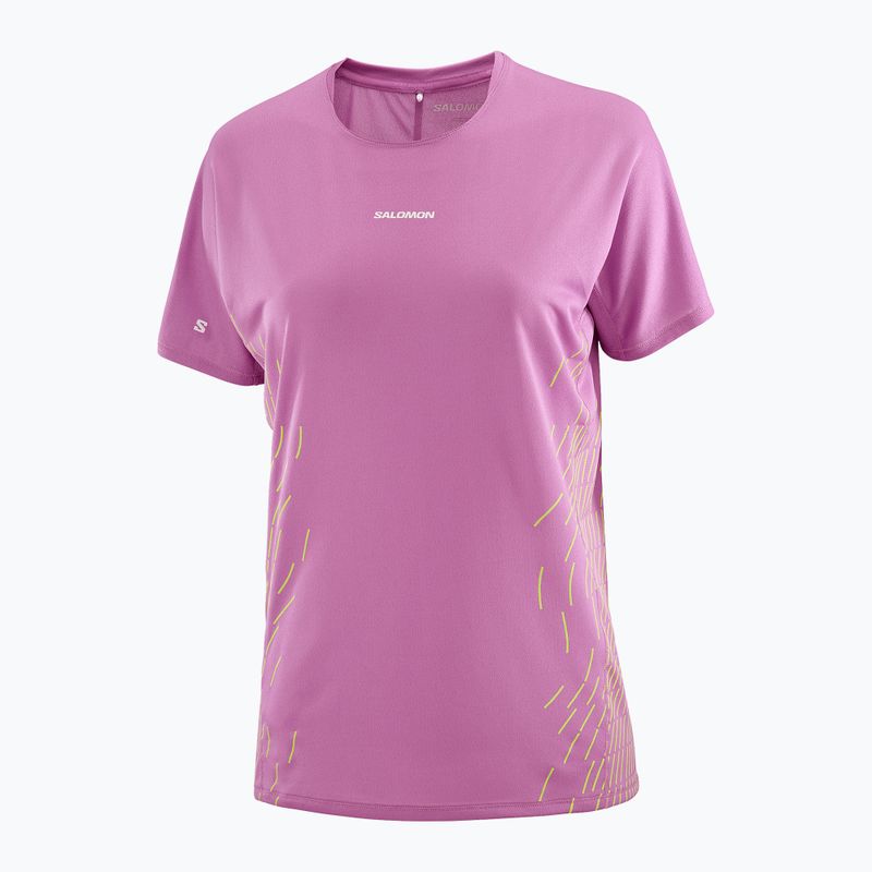 Maglietta da corsa da donna Salomon Sense Aero SS Tee GFX iris orchid/acid lime 4