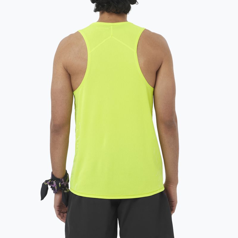 Canotta da running da uomo Salomon Sense Aero Singlet GFX acid lime 2