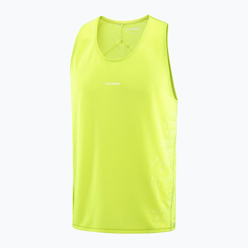 Canotta da running da uomo Salomon Sense Aero Singlet GFX acid lime 4