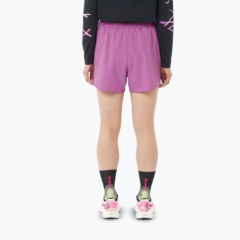 Pantaloncini da corsa da donna Salomon Shakeout Core 2IN1 4 "iris orchid" 2