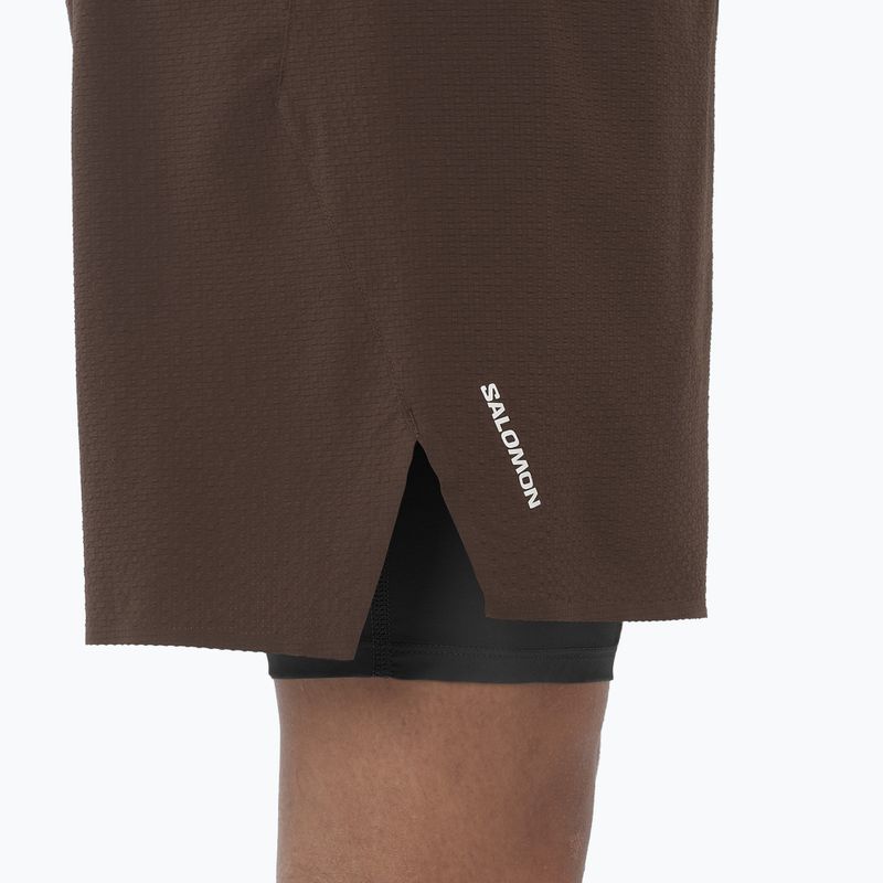 Pantaloncini da corsa da uomo Salomon Sense Aero 2IN1 5 "coffee bean" 6