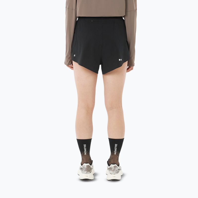 Pantaloncini da corsa da donna Salomon Sense SPLT 3" deep black 3