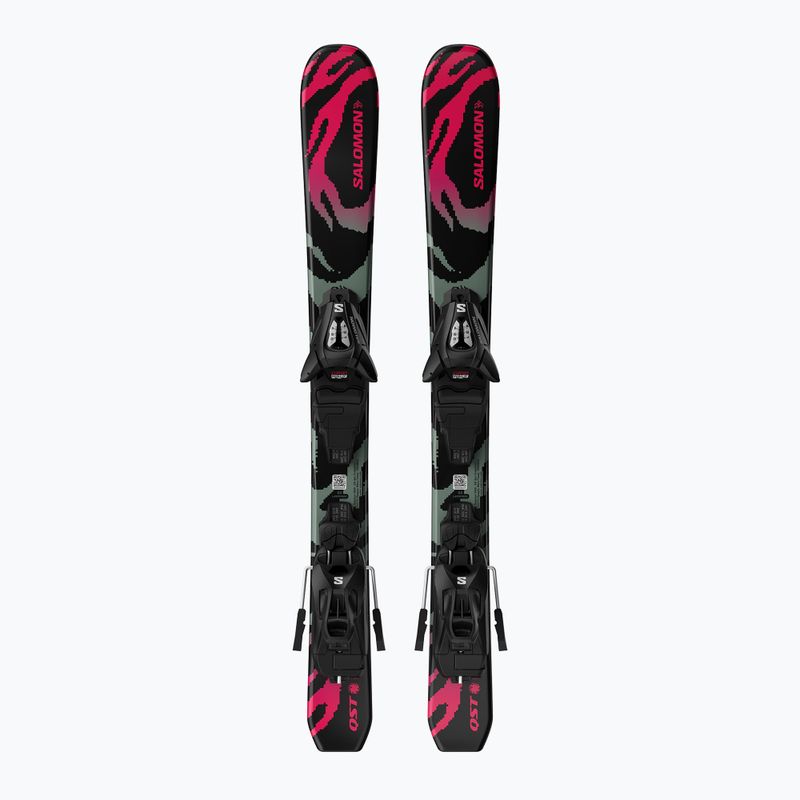 Sci alpini da bambino + attacchi Salomon QST Jr Black XS + C5 GW black/neon punch 2
