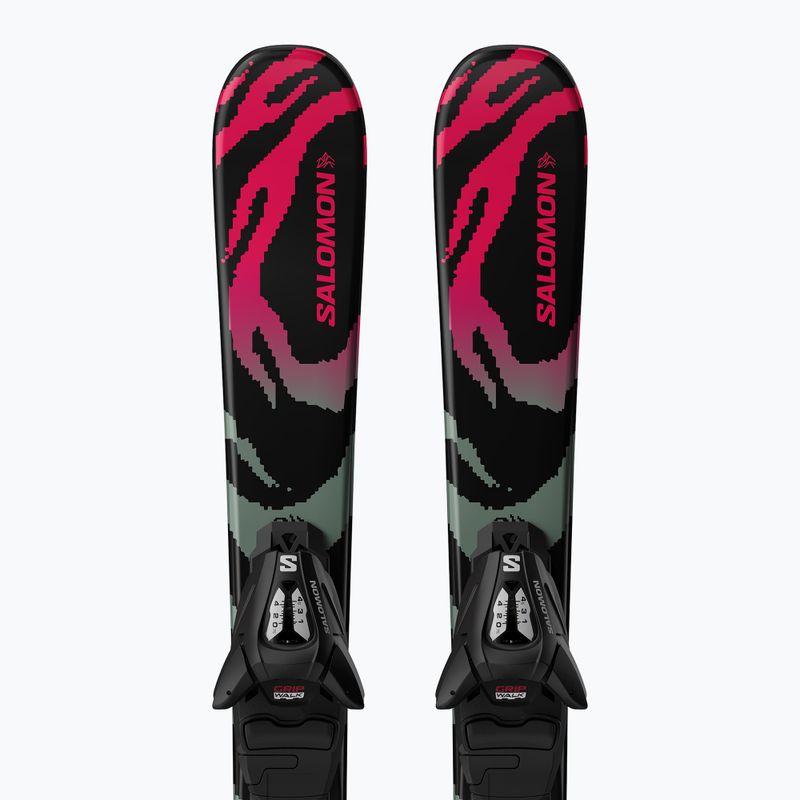 Sci alpini da bambino + attacchi Salomon QST Jr Black XS + C5 GW black/neon punch 5